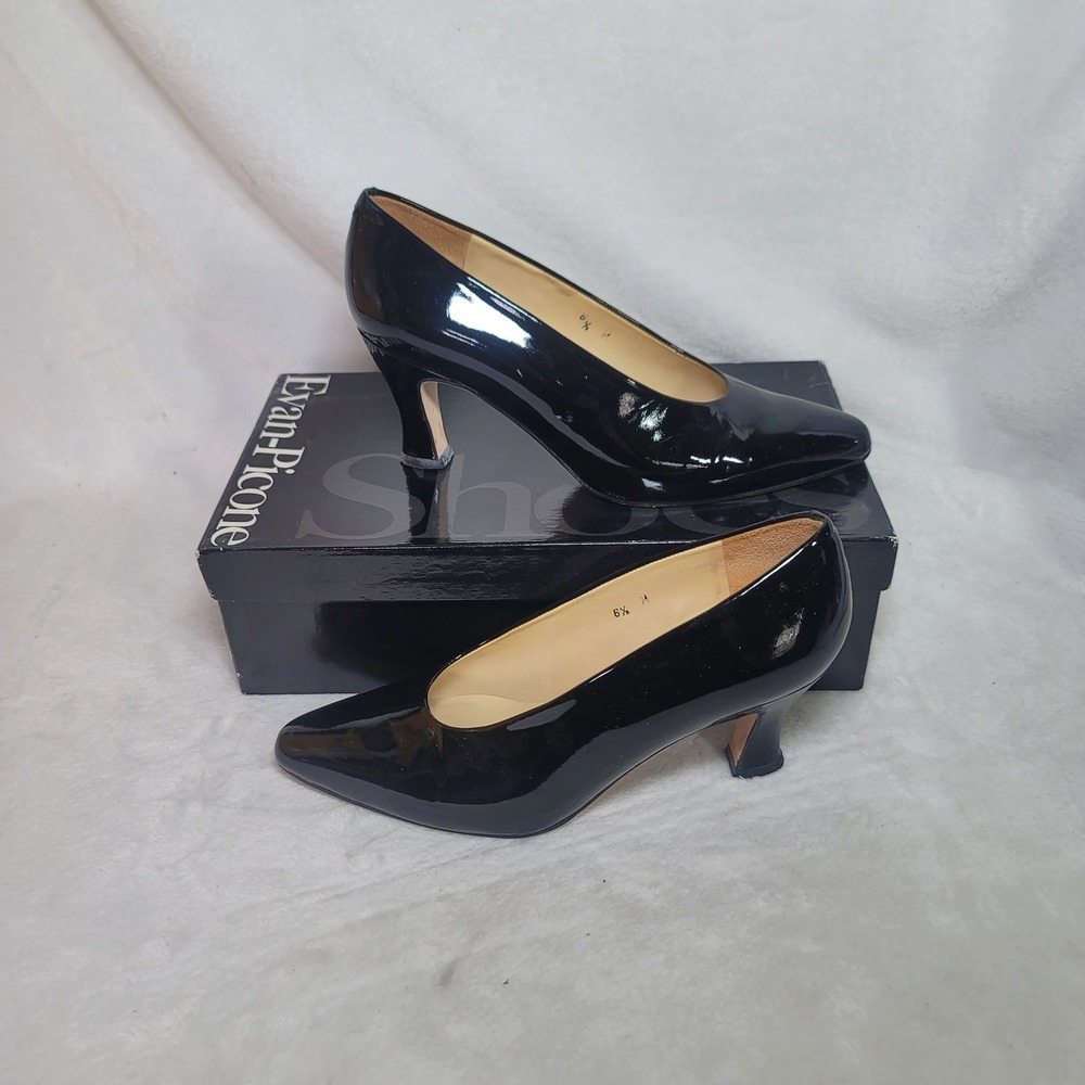 Evan Picone Timeless Classic Patent Leather Heels Pumps Formal Career Size 6.5